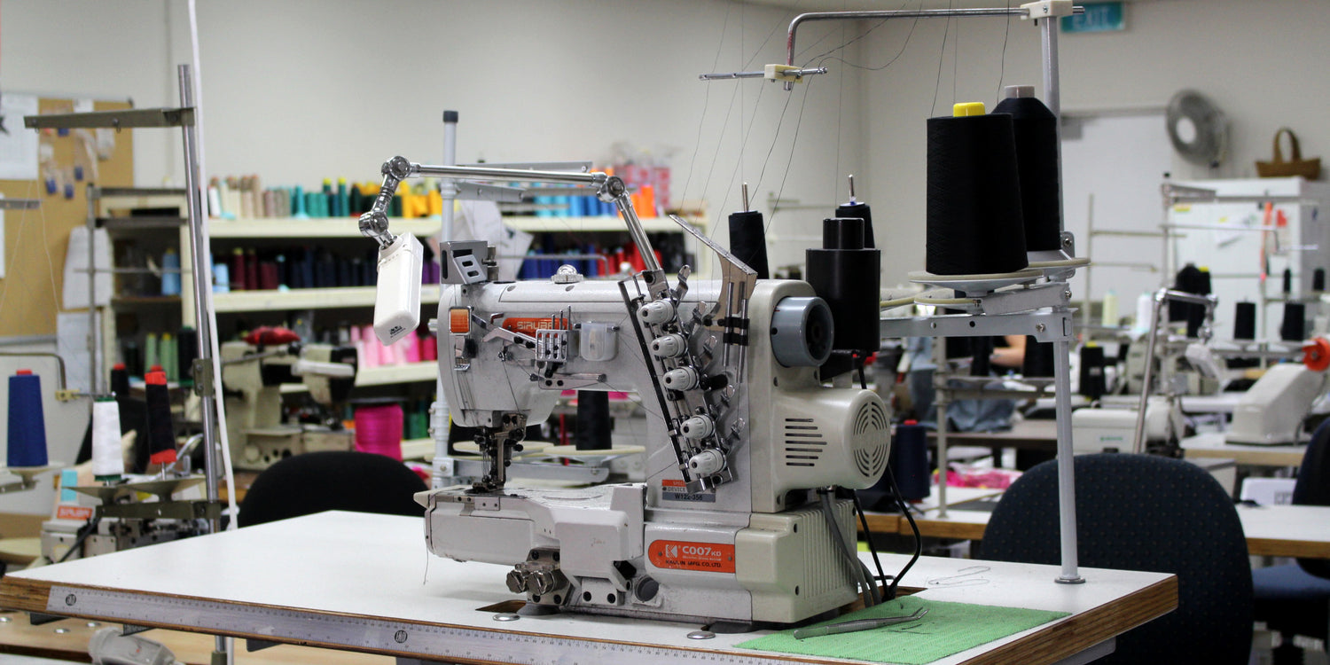 K-Lee Designs factory sewing machine up close