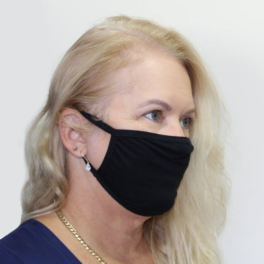 K-Lee Designs anti-bacterial and hypo allergenic Black Bamboo Face Mask made in Australia
