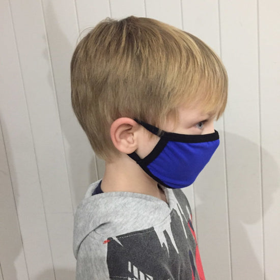 Young boy wearing an Australian made bamboo fabric face mask