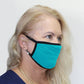 K-Lee Designs anti-bacterial and hypoallergenic Bamboo Face Mask in Aqua Blue with Black straps made in Australia