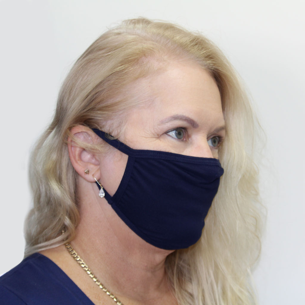 K-Lee Designs anti-bacterial and hypoallergenic Bamboo Face Mask in Navy made in Australia
