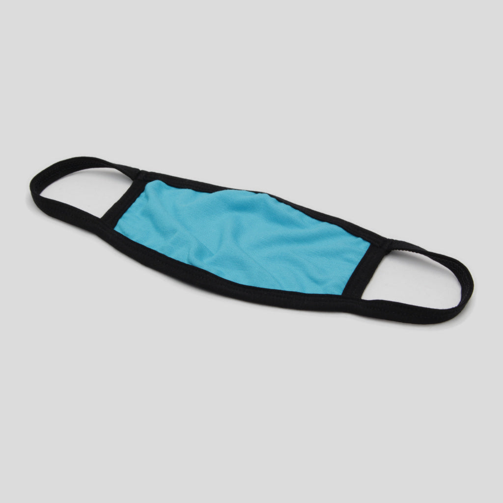K-Lee Designs bamboo fabric face masks in aqua with black straps for kids