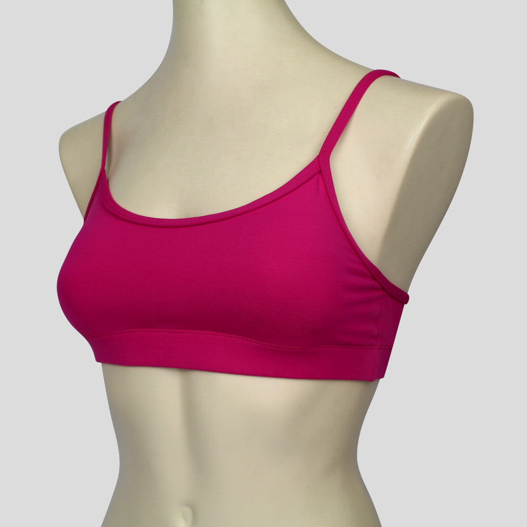 light to medium support active crop top with adjustable thin straps
