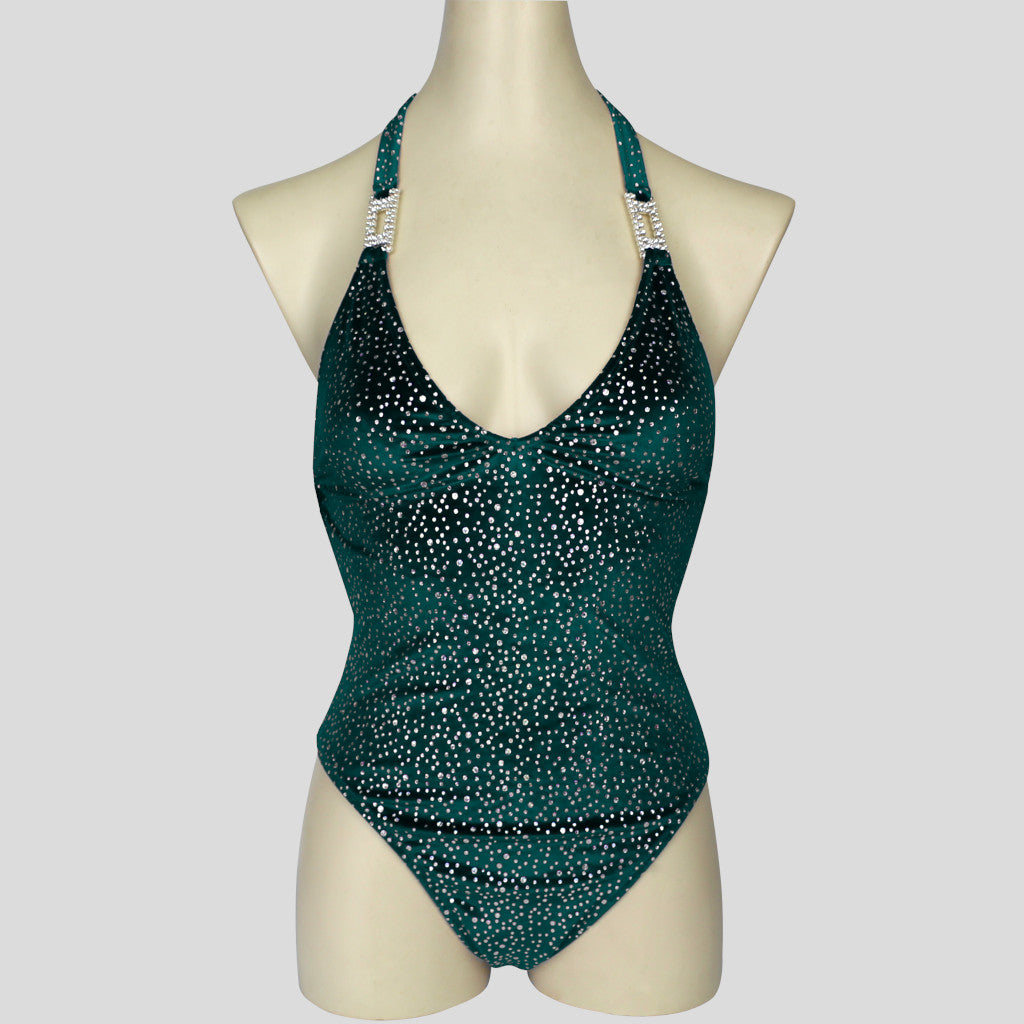 custom made womens bodybuilding onepiece suit in galaxy teal