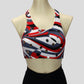 girls' retro red print crop top in a sportsback style