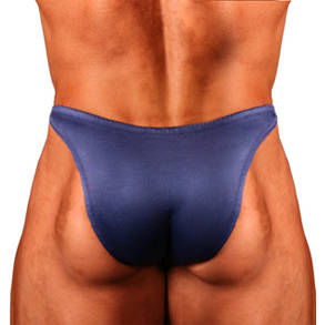 back view of the flex pro cut bodybuilding trunks in royal blue